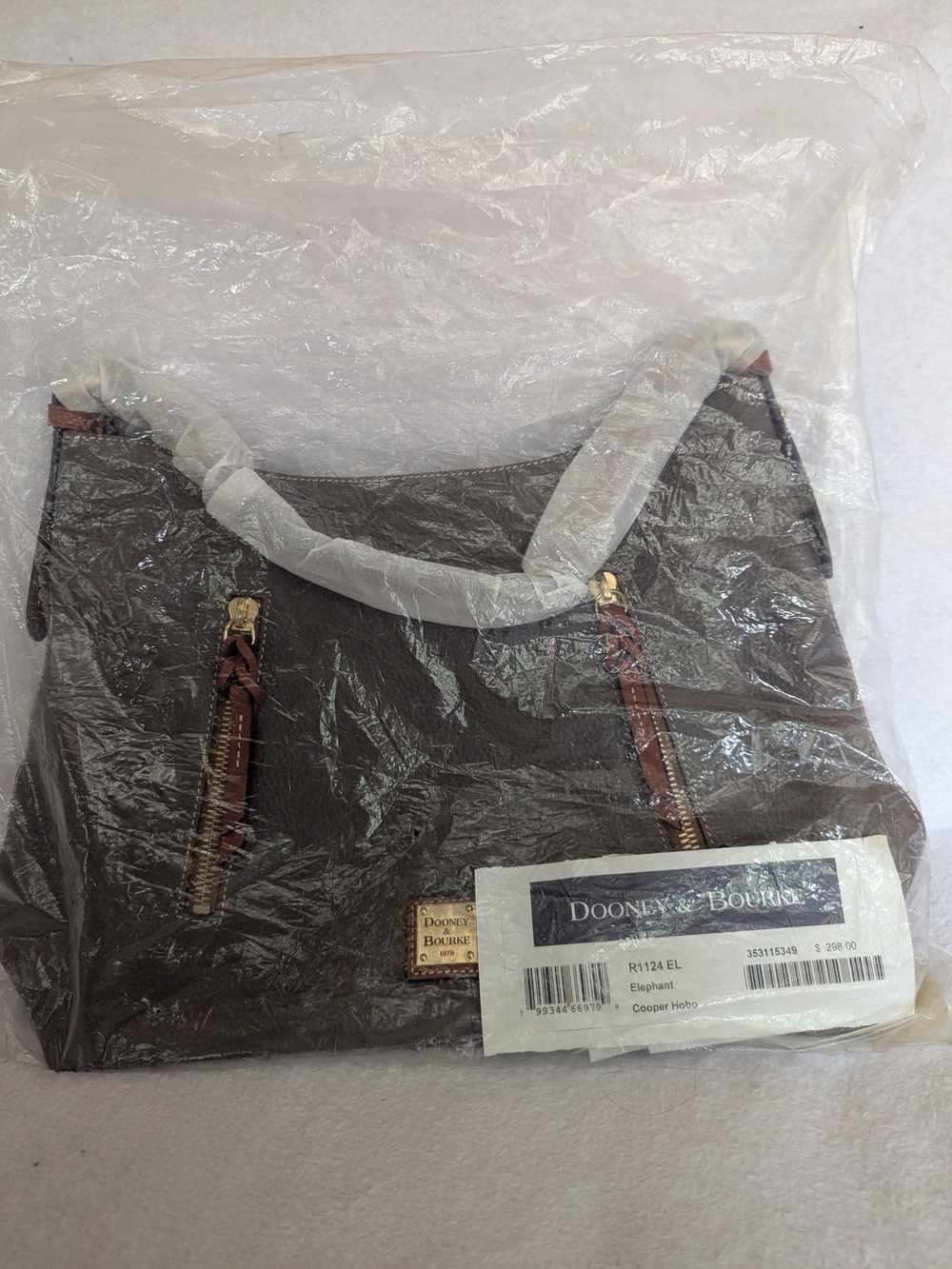 Dooney & Bourke Elephant-Embossed Leather Shoulder Bag